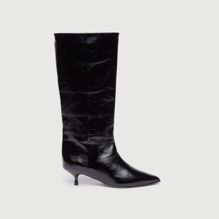 Sydney Boots in Black Patent Leather