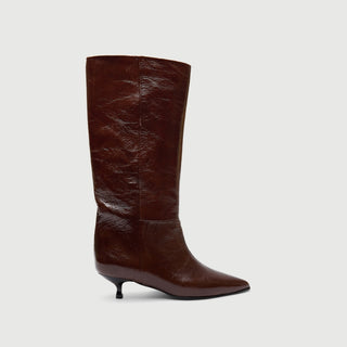 Sydney Boots in Saddle Patent Leather
