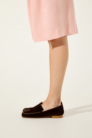 Gaia Mocasines en Ante color Chocolate