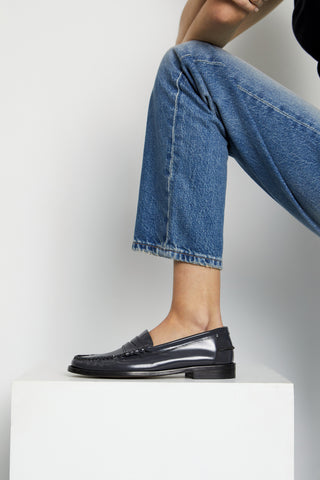 Zoe Loafers in Grey Leather