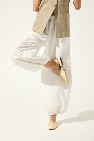 Heidi Mules in Cream Leather
