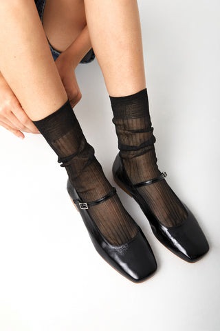 The Shiny Socks Chaussettes Brillantes Noire<br>