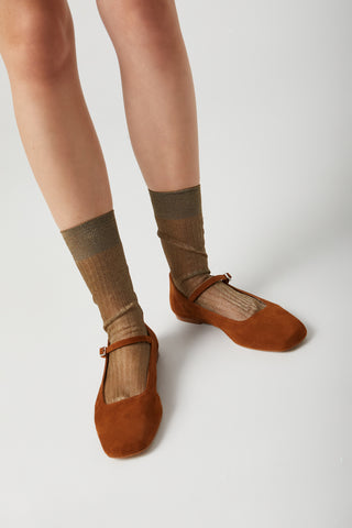 Julieta Mary Janes in Caramel Suede