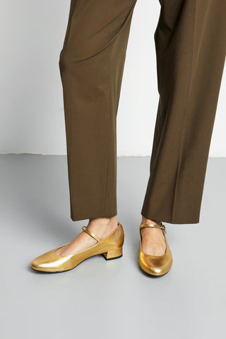 Emilia Mary Janes in Gold Leather