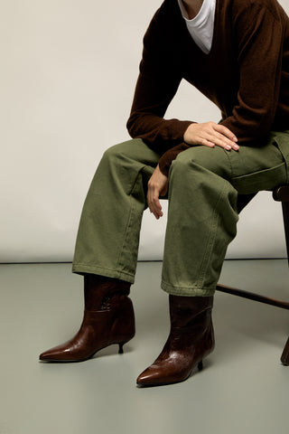 Sydney Bottes en Cuir Verni Marron