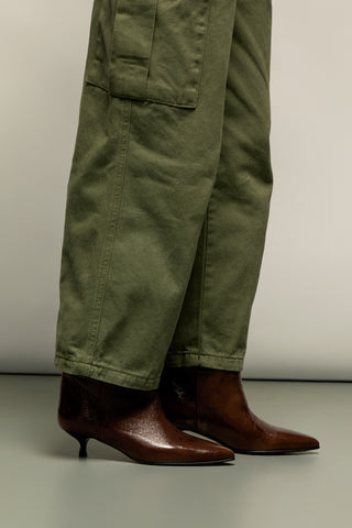 Sydney Bottes en Cuir Verni Marron