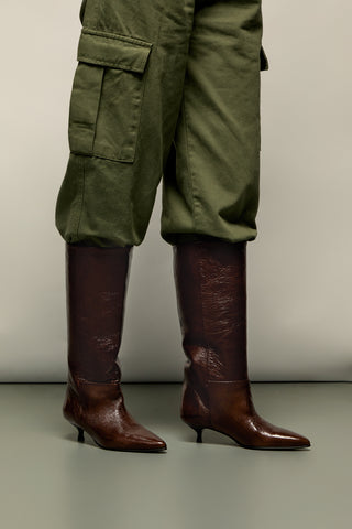 Sydney Bottes en Cuir Verni Marron