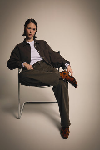 Hunter Ankle Boots in Caramel Cow Print Calf Hair