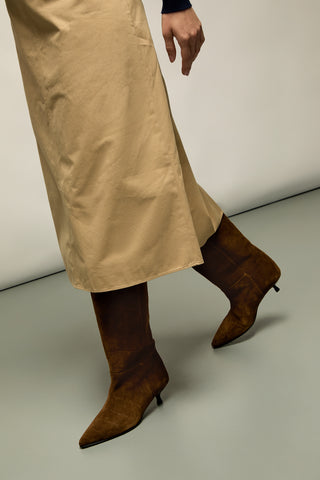 Sydney Bottes en Cuir Camel effet Croco