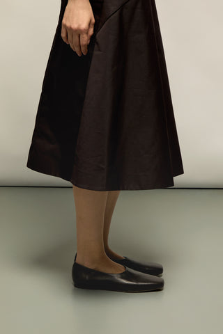 Berta Flats in Brown Leather