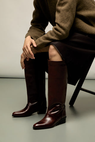 Sarah Boots in Chocolate Leather