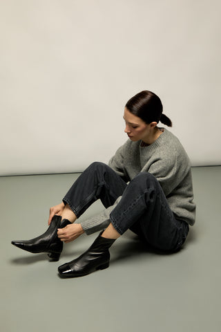 Lauire Bottines en Cuir Noir