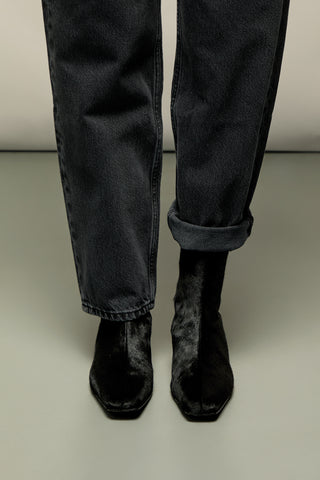 Hunter Ankle Boots in Black Calf Hair