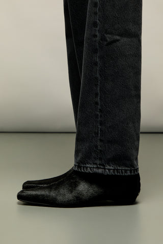 Hunter Ankle Boots in Black Calf Hair