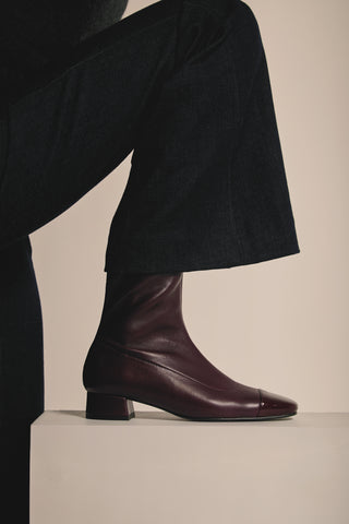 Laurie Bottines en Cuir Bordeaux