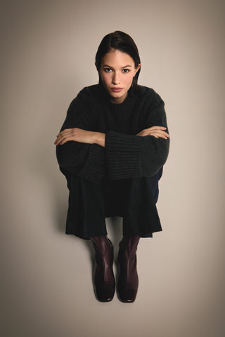 Laurie Bottines en Cuir Bordeaux