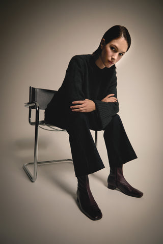 Laurie Bottines en Cuir Bordeaux
