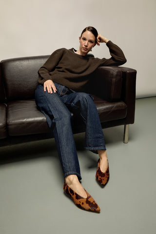 Freya Pumps in Caramel Cow Calf Hair