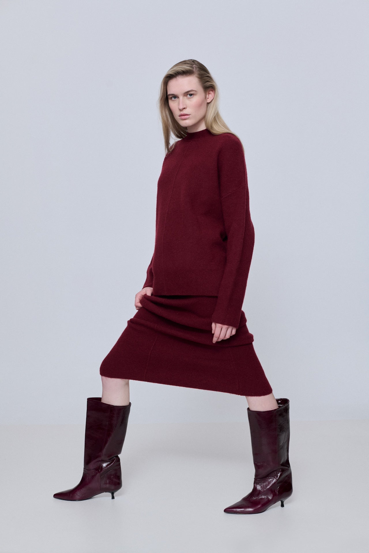 burgundy dress boots for women Sydney Boots in Burgundy Patent Leather