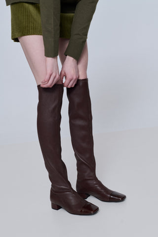 Kendall Bottes en Cuir Chocolat