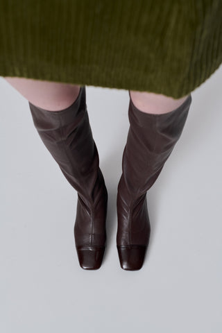 Kendall Bottes en Cuir Chocolat