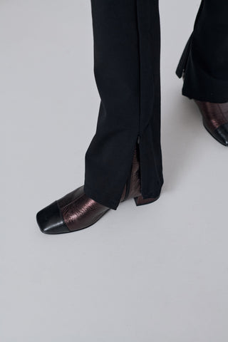 Laurie Bottines en Cuir Métallisé couleur Chocolat