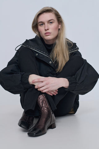 Laurie Bottines en Cuir Métallisé couleur Chocolat