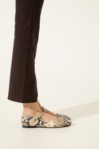 Julieta Mary Janes in Snake Print Leather