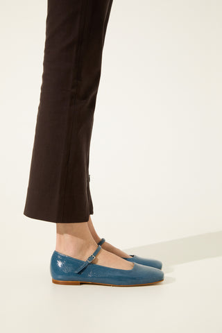 Julieta Mary Janes in Blue Patent Leather