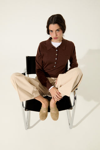 Bettina Ballet Flats in Beige Suede