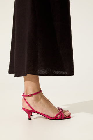 Uma Sandals in Fuchsia Pink Leather