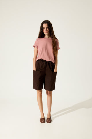 Ava Ballet Flats in Chocolate Woven Leather