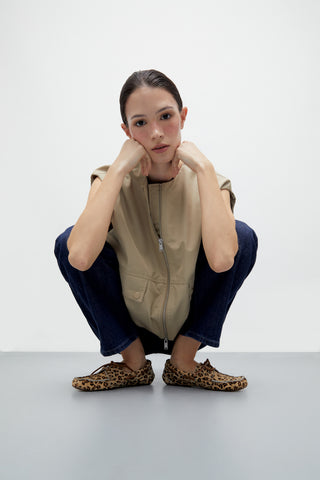 Ivy loafers in Leopard print Calf Hair