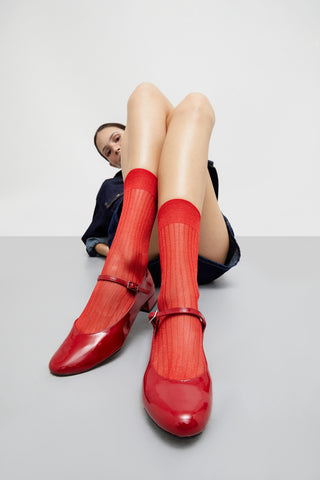 Emilia Mary Janes in Red Patent Leather