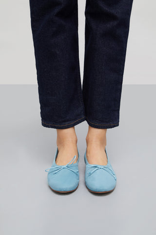 Ava Ballet Flats in Blue Suede