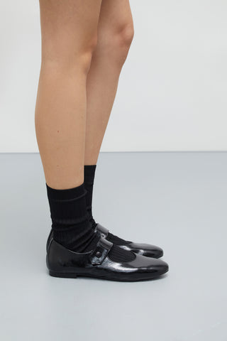 Greta Mary Janes in Black Patent Leather