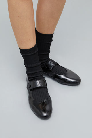 Greta Mary Janes in Black Patent Leather