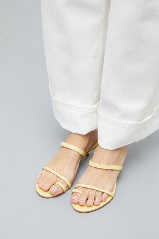 Daisy Sandals in Vanilla-coloured Leather