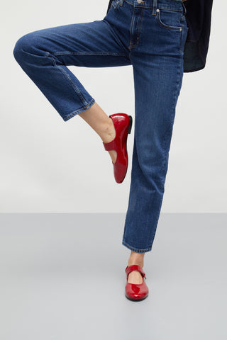 Greta Babies en Cuir Verni Rouge