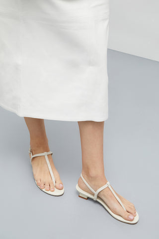 Daphne Sandals in Ivory Patent Leather