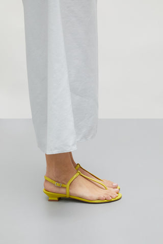 Daphne Sandals in Lime Patent Leather