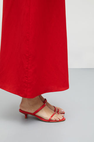 Daisy Sandals in Red Leather