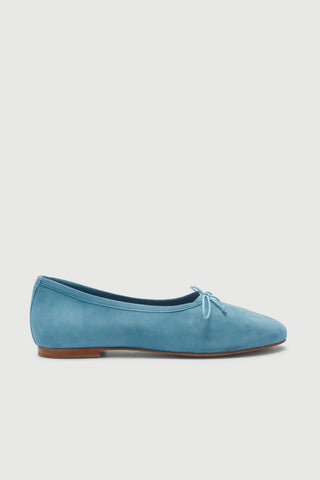 Ava Ballerines en Daim Bleu