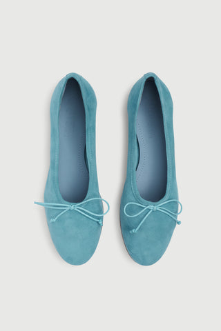 Ava Ballet Flats in Blue Suede