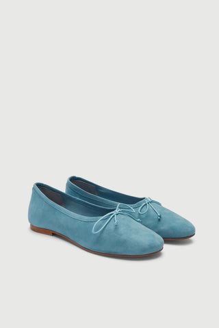 Ava Ballerines en Daim Bleu