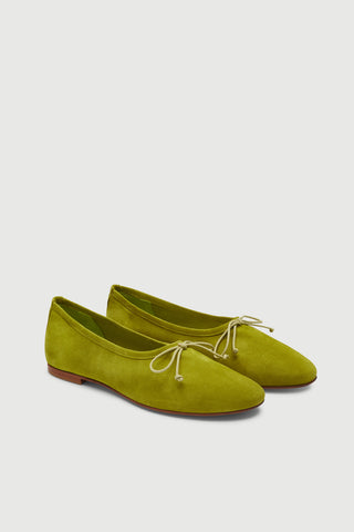 Ava Ballerines en Daim Citron Vert