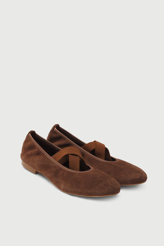 Bettina Ballet Flats in Chocolate Suede