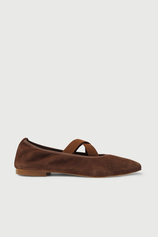 Bettina Ballet Flats in Chocolate Suede