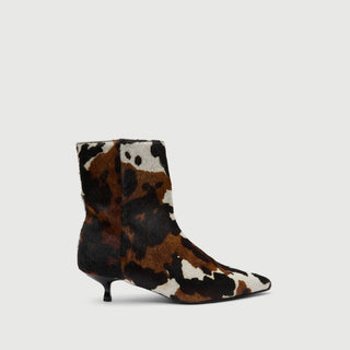 Paula Ankle Boots in Dark Brown Calf Hair