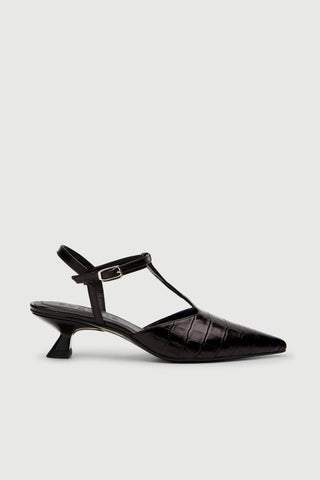 Camila Pumps in Black croc-effect Leather